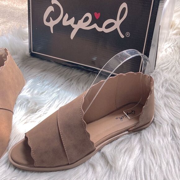 Qupid Cognac Distressed Brown Casual Slip-On Shoes - Picture 2 of 4